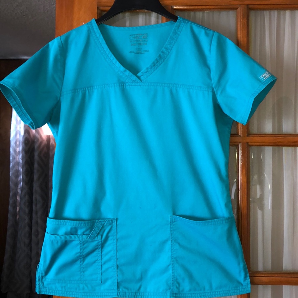 Cherokee Teal Scrub Top